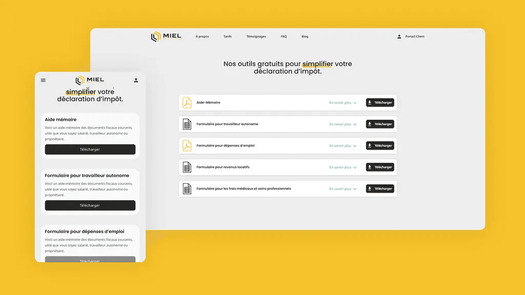 Aperçu du site web réalisé par b2web pour Mes Impôts En Ligne