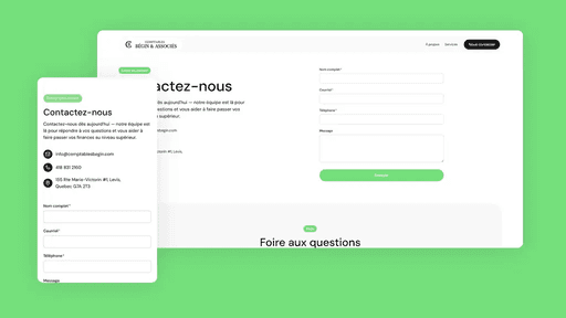 Aperçu du site web réalisé par b2web pour Bégin & Associés